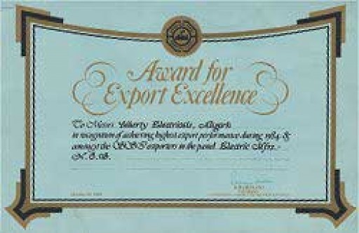 Engineering Export Promotion Council's, Award for Export Excellence, 1984-85